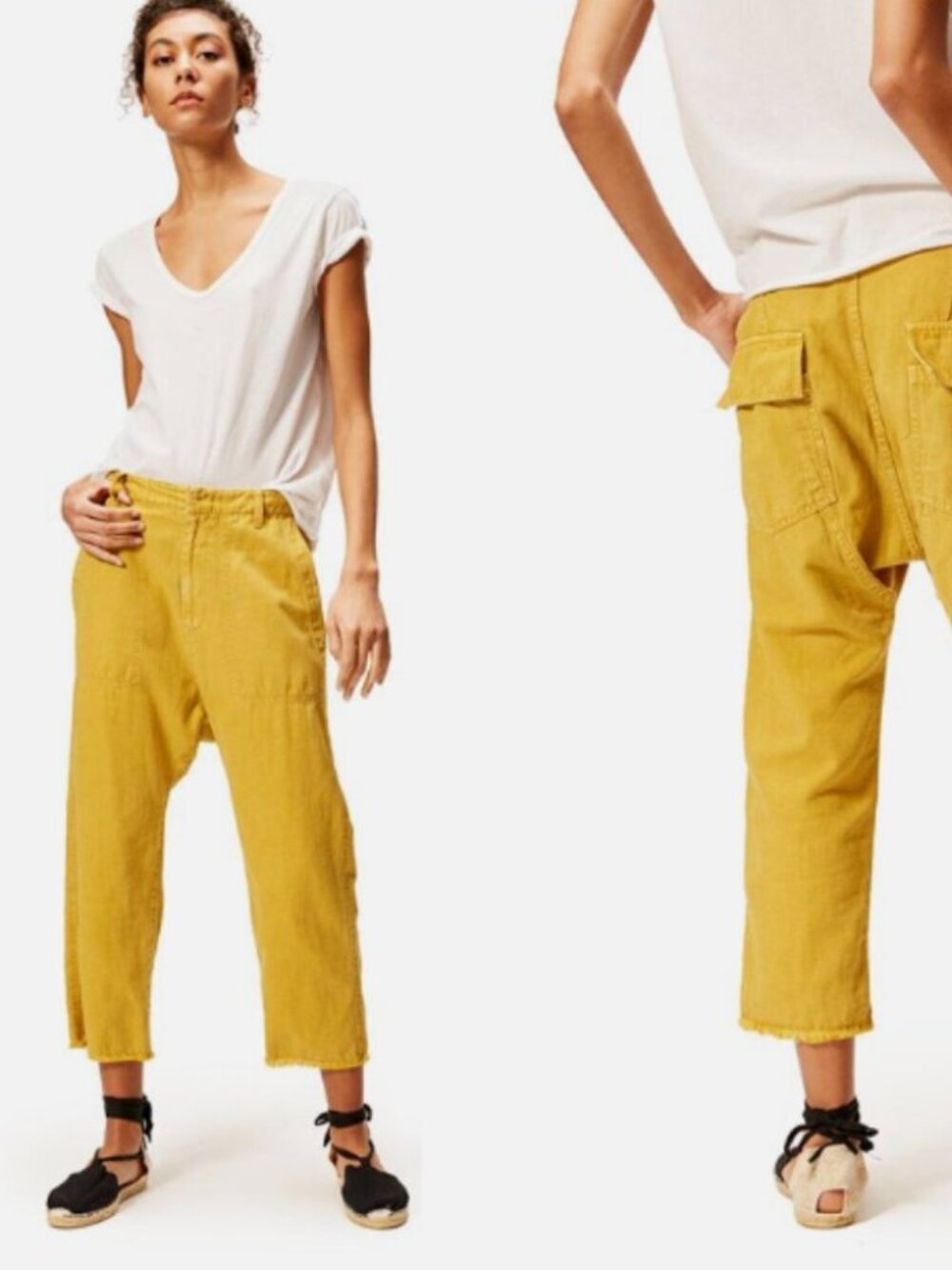NILI LOTAN Luna Linen Pants in Mustard Size 4